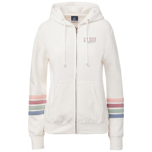 MV Sport Striped Sleeve Full Zip - Ivory
